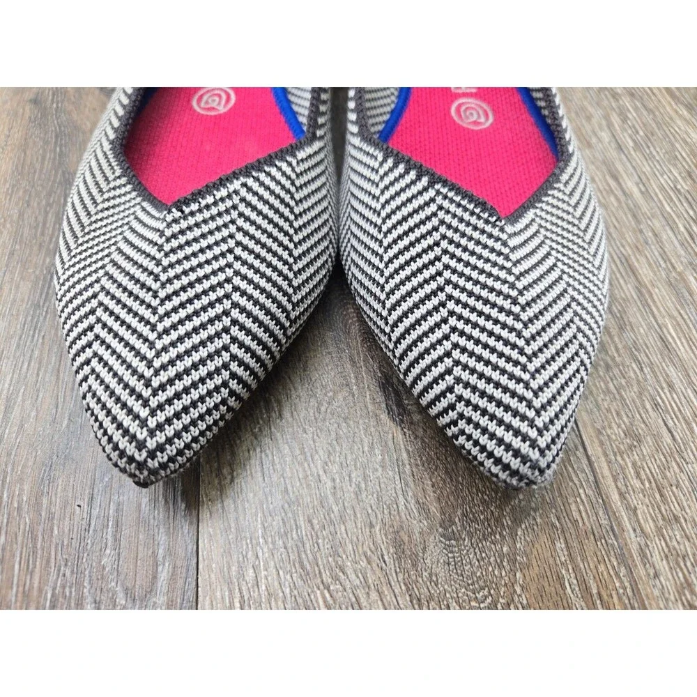Rothy's The Point Flats Gray Grey Herringbone  Women's Size 8